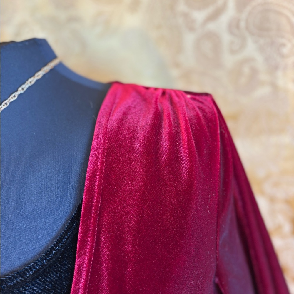✨Vintage Y2K Whimsigoth Cranberry Velvet Medallion Blouse✨ - Picture 5 of 8